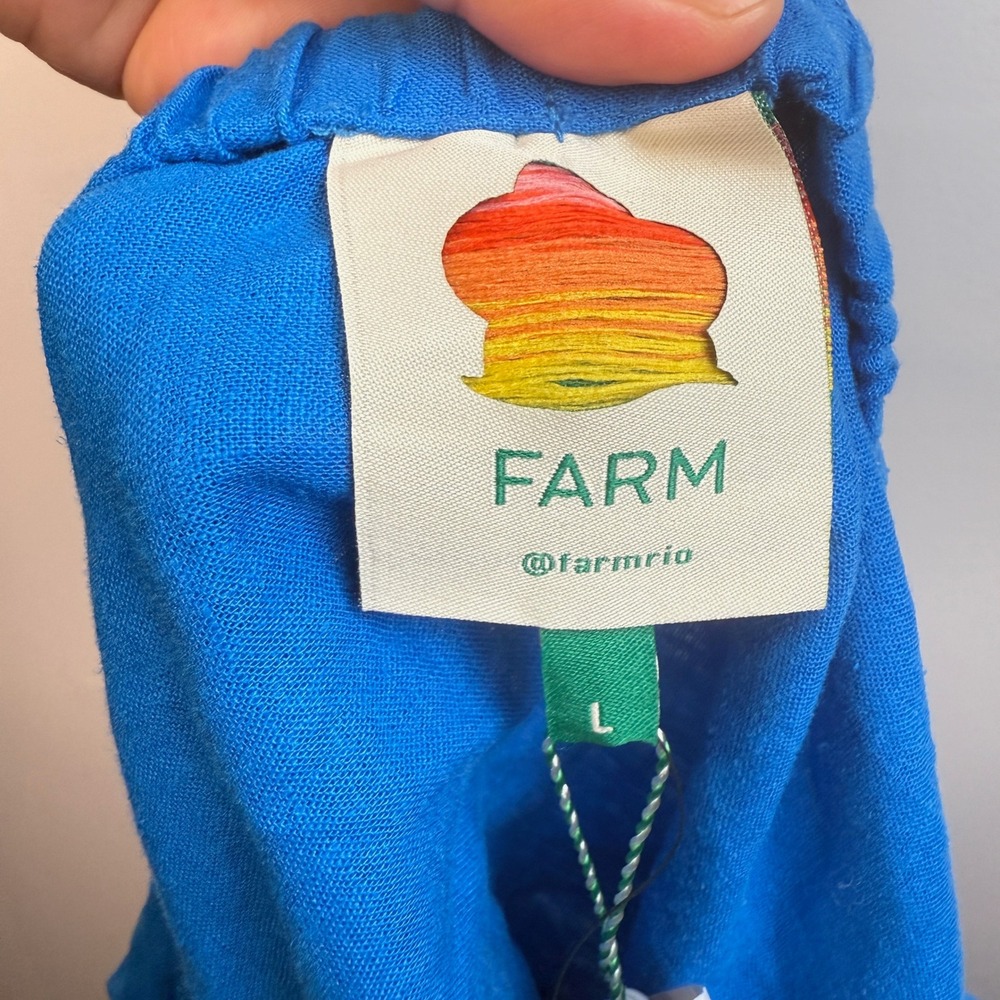 FARM Rio Blue Midi Knot Dress  Blue Midi Knot Dress Size L - Picture 9 of 12